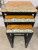 Set of 3 Nesting Tables Wood & Crushed Glass