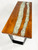 Console Table Teak with Crushed Glass 