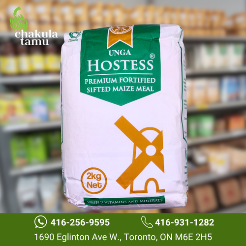 Hostess Ugali Flour is made from the finest grade of maize flour, making it easier to cook and resulting into smooth and tasty Ugali. Origin: Kenya Hostess Ugali Flour is made from the finest grade of maize flour, making it easier to cook and resulting into smooth and tasty Ugali. Origin: Kenya