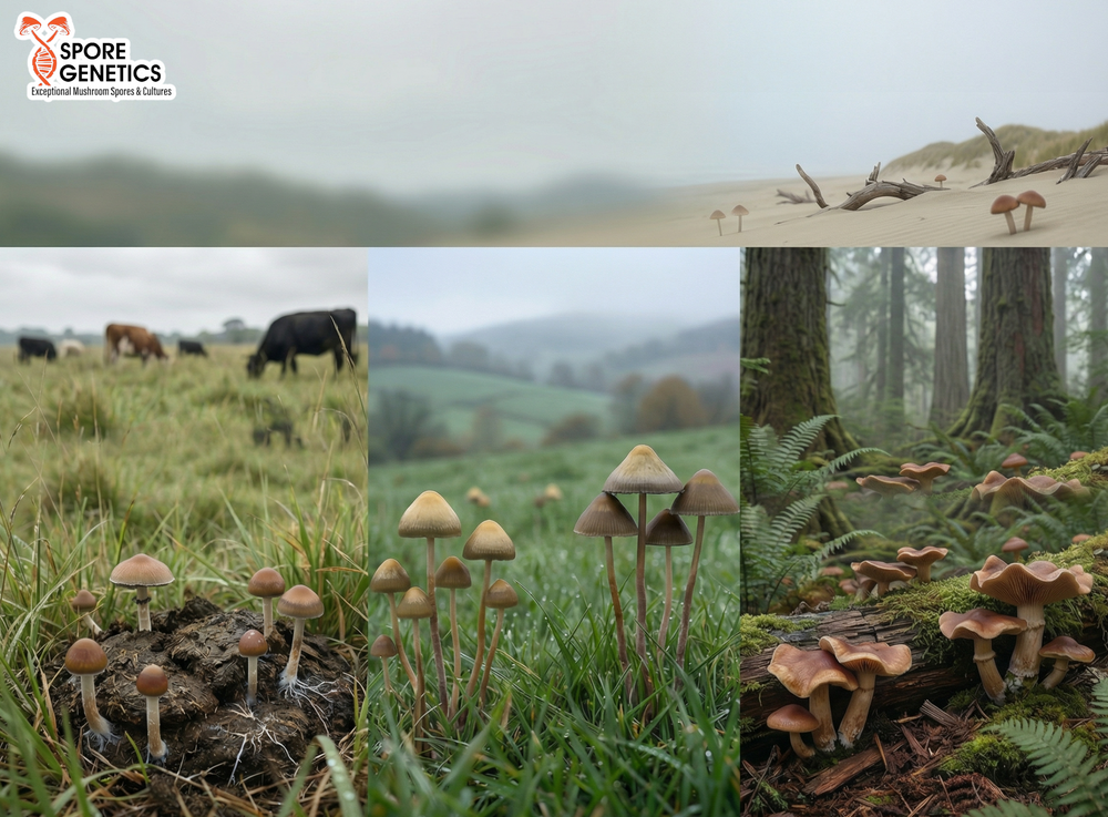 Habitats of Magic Mushrooms in Dung, Grass, & More