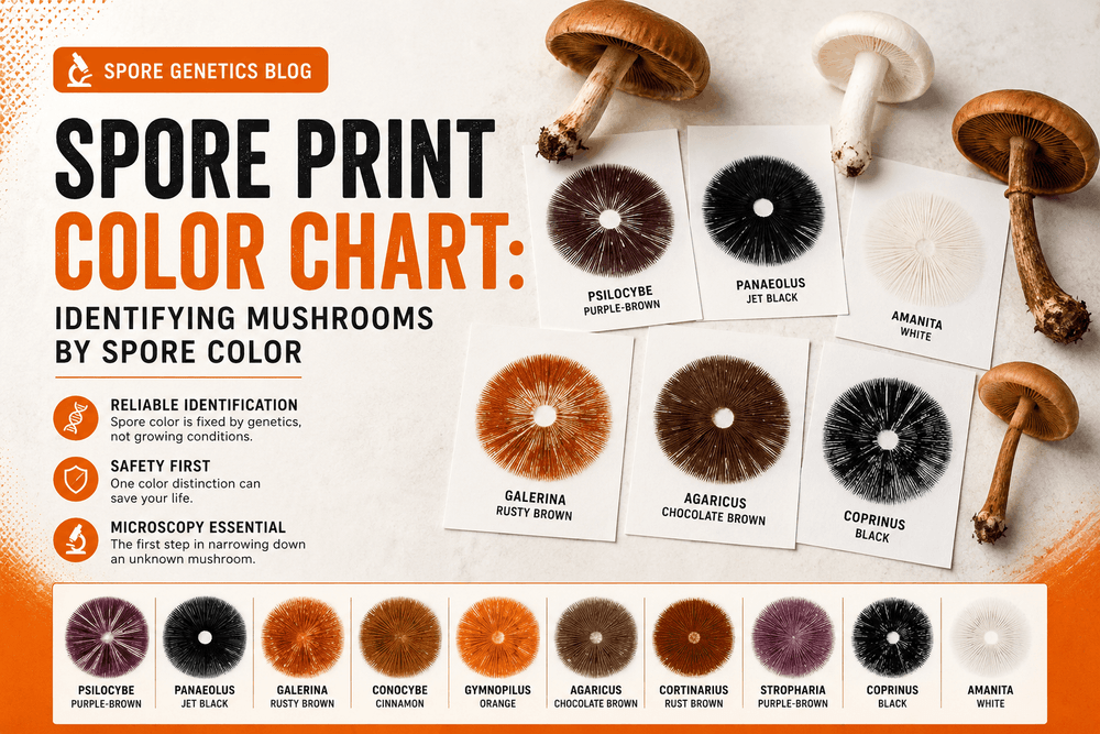 Spore Print Color Chart: Identifying Mushrooms by Spore Color