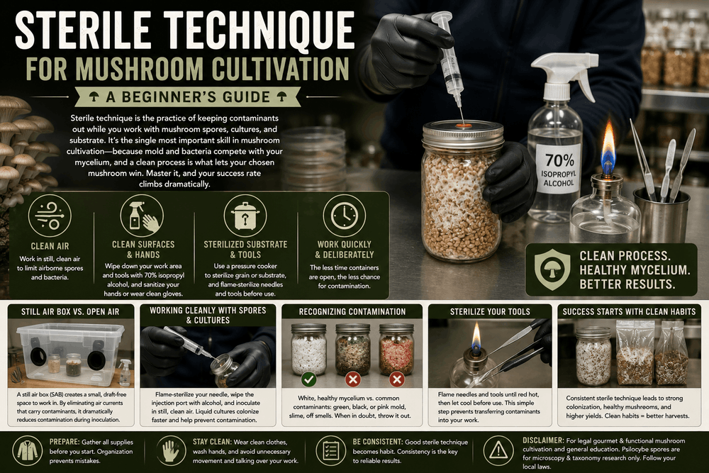 Sterile Technique for Mushroom Cultivation: A Guide