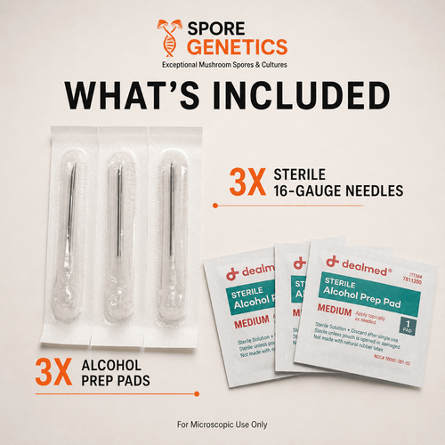 What is included in Golden 3-Pack Spore Syringes