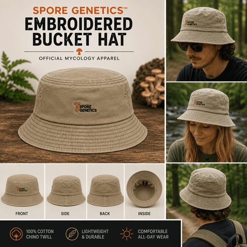 Spore Genetics Embroidered Bucket Hat Lifestyle Collage