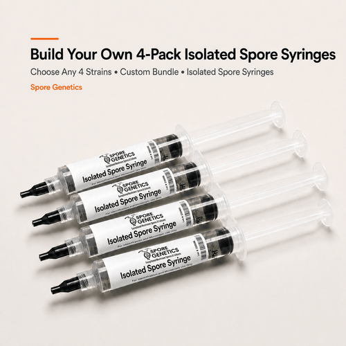 Build your Own Isolated spore syringe 4-pack bundle