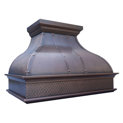 Bella Bloom Range Hood: A handcrafted metal bell-shaped range hood that balances timeless beauty with contemporary appeal. Custom-made with Artisanal Craftsmanship to be the culinary centerpiece of your kitchen.