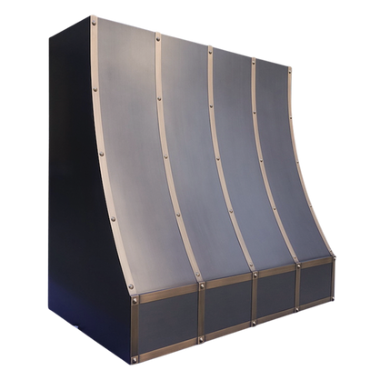 Seattle Bloom Range Hood: A handcrafted metal box-shaped range hood that captures innovative spirit with clean lines and subtle textures. Custom-made with Artisanal Craftsmanship to be the culinary centerpiece of your kitchen.