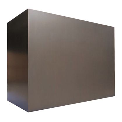 Minneapolis Bloom Range Hood: A handcrafted metal box-shaped range hood that features a unique block shape for modern geometric flair. Custom-made with Artisanal Craftsmanship to be the culinary centerpiece of your kitchen.