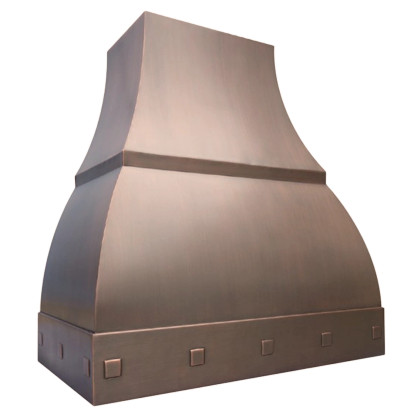 DC Bloom Range Hood: A handcrafted metal bell-shaped range hood that exudes classic sophistication with strong architectural form. Custom-made with Artisanal Craftsmanship to be the culinary centerpiece of your kitchen.