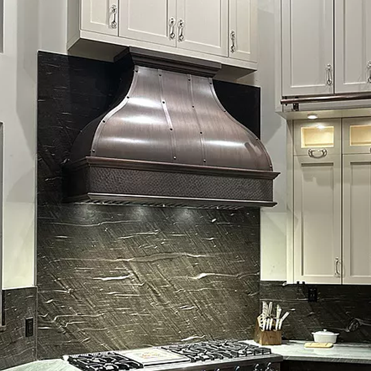 Bella Custom Range Hood Medium Antique Copper