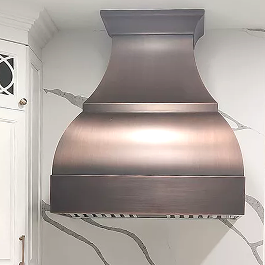 Budapest Custom Range Hood Medium Antique Copper