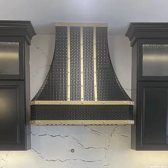 Duluth Heavy Hammered Jet Black with Brass Straps and Rivets Custom Hood