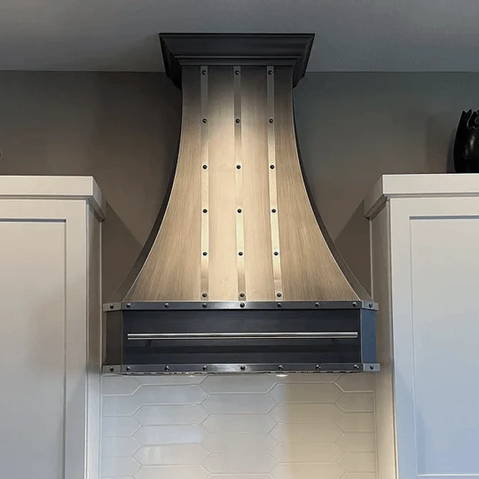 Venetian Gunmetal with Straps and Rivets Custom Hood