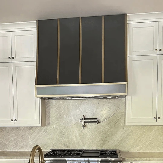 Seattle Gunmetal with Brass Custom Range Hood