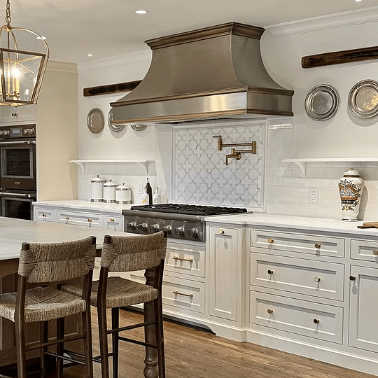 Vancouver Stainless with Brass Trims Custom Range Hood