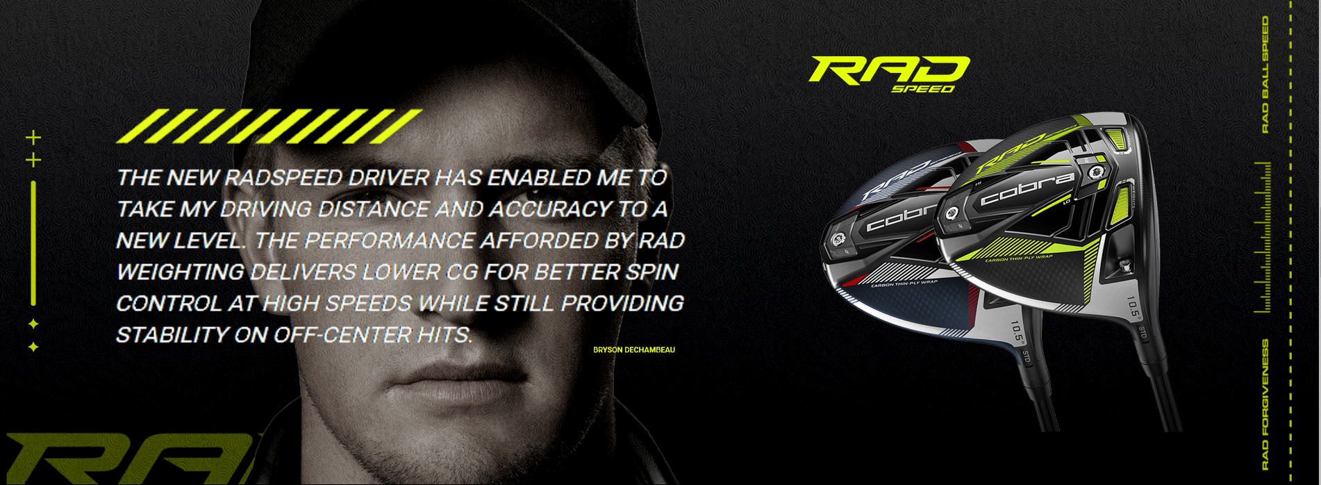 Cobra Golf RAD golf club header image - hero - bottom page