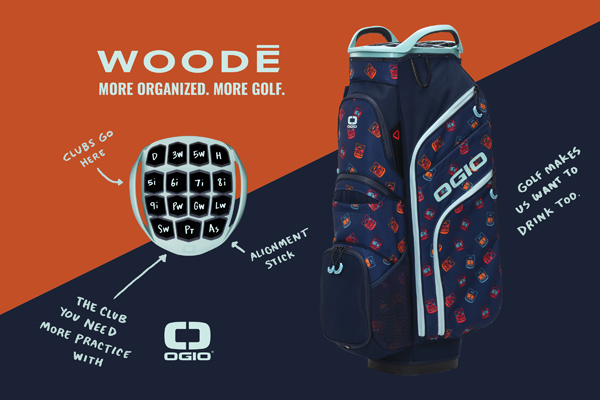 OGIO 2022 Woode 15 Cart Bag Midnight Jungle