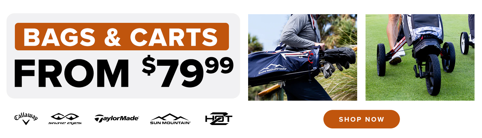 Golf Bags And Push Carts Starting At $79.99! Shop Now!