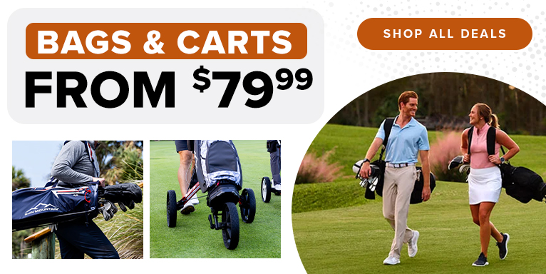 Golf Bags And Push Carts Starting At $79.99! Shop Now!