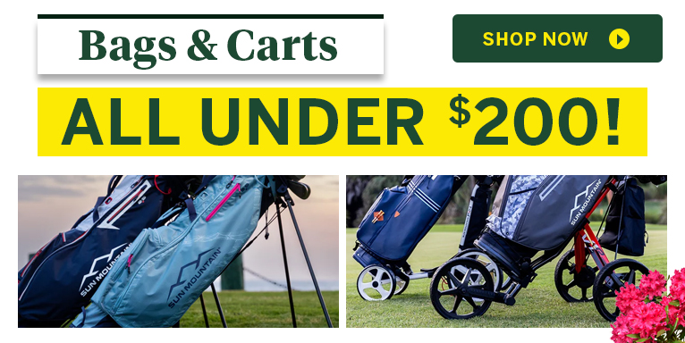 Golf Bags And Push Carts Under $200! Shop Now!