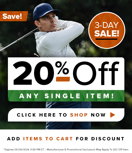 20% Off Any 1 Item! Save On Golf Clubs, Golf Bags, Apparel, Shoes, Golf Electronics and MORE! Shop Now!