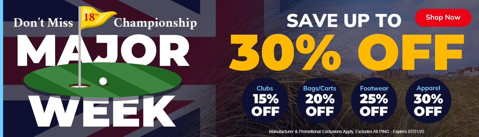Save Up To 30% For the Open Championship! Save HUGE On Golf Clubs, Golf Bags, Apparel, and MORE!