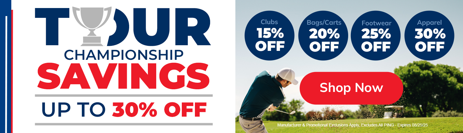 Up To 30% Off Clearance! Save Huge with Big Discounts On Golf Clubs, Bags, Golf Shoes, and Apparel! Shop Now!