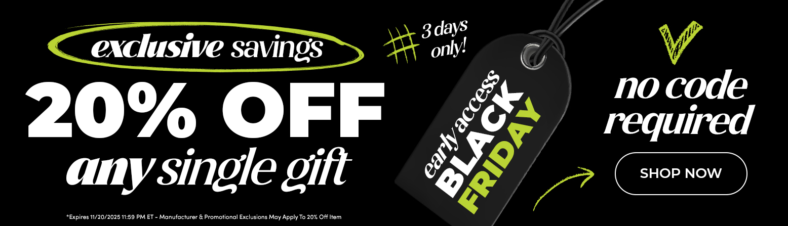 20% Off ANY Single Item! Shop Now!