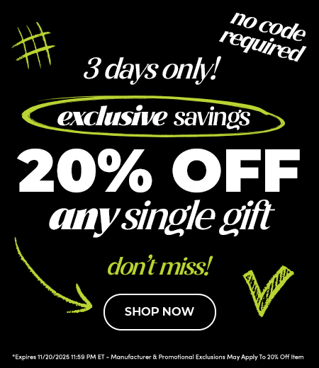 20% OFF Any Single Item!