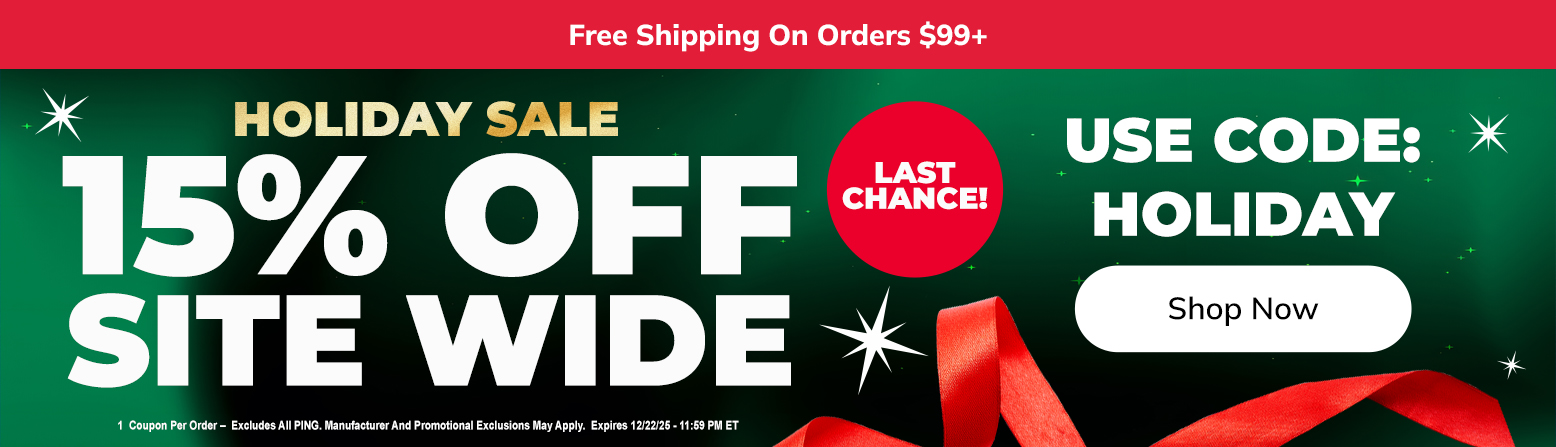 15% Off Site Wide For The Holidays! Save Huge On Golf Clubs, Bags, Balls and MORE! Shop Now!