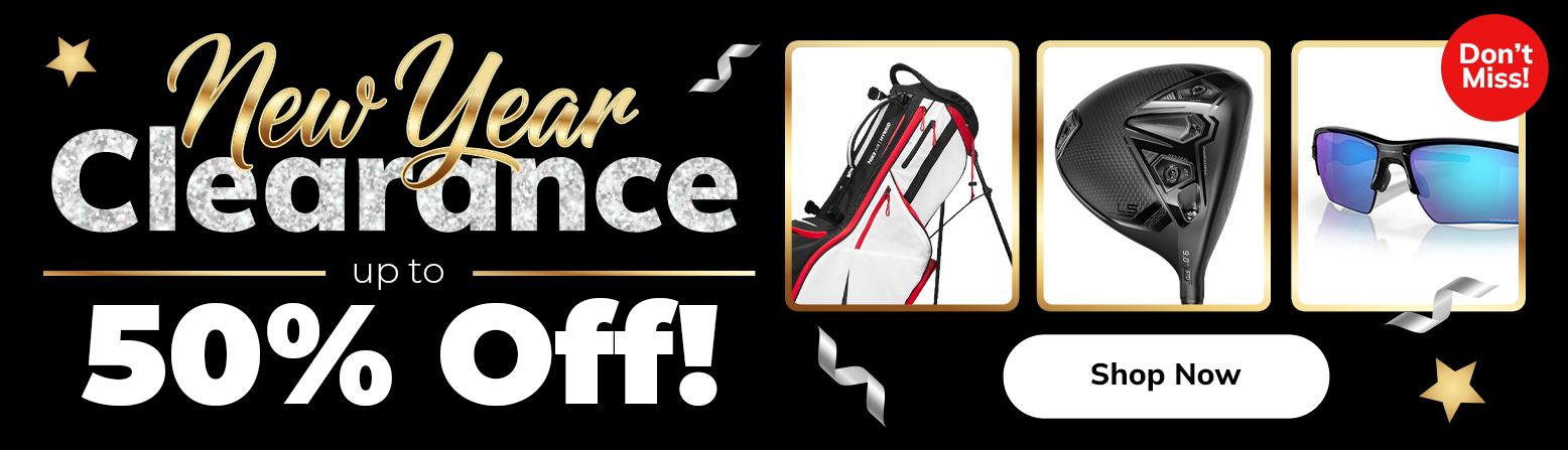 Up To 50% Off Golf New Year Clearance! Save Huge with Big Discounts On Golf Clubs, Bags, Golf Shoes, and Apparel! Shop Now!