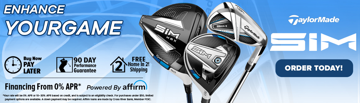 TaylorMade brand page banner for SIM clubs image