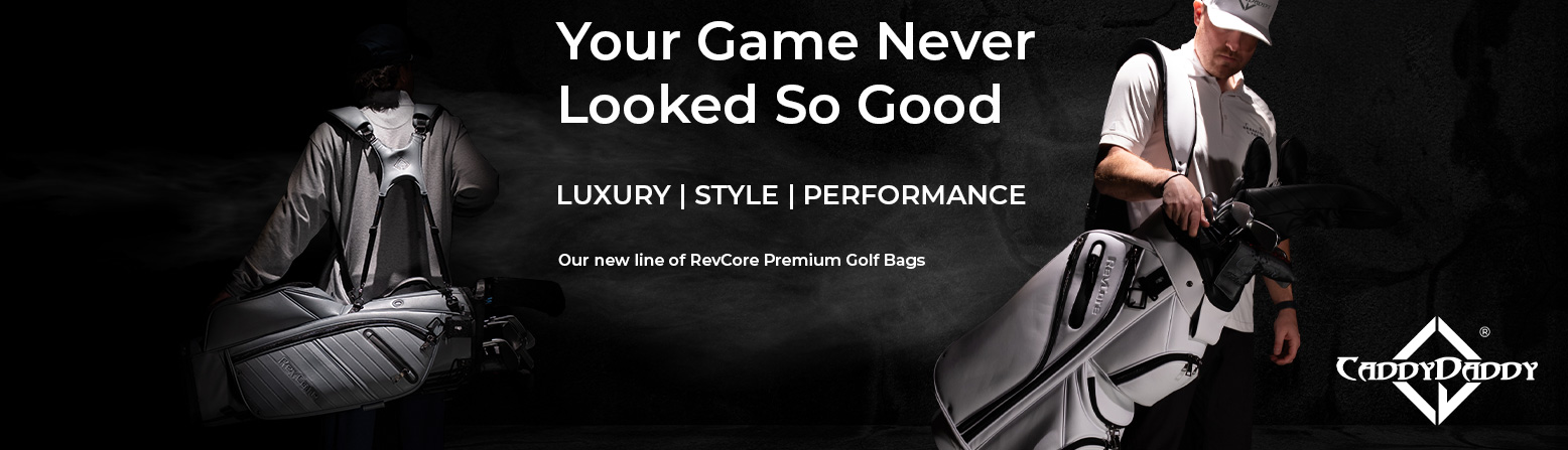 Caddy Daddy golf travel covers at Rock Bottom Golf brand page - desktop image