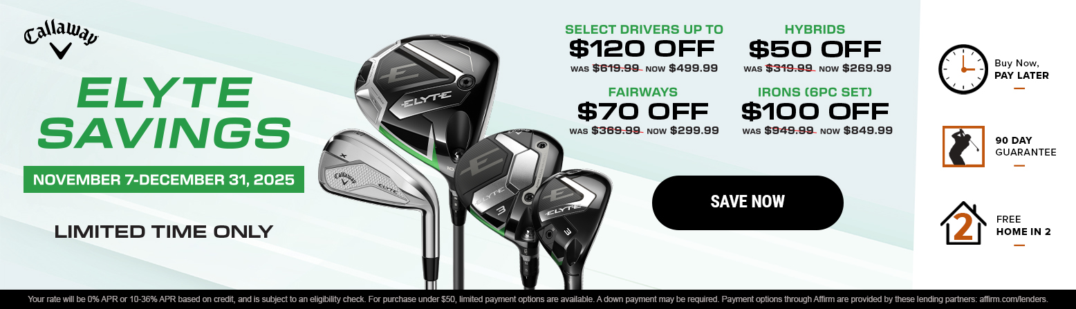 Callaway Golf Clubs at Rock Bottom Golf brand page - desktop image