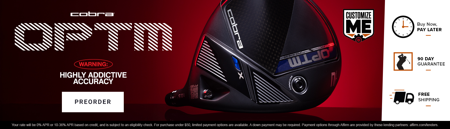 Cobra Golf Clubs at Rock Bottom Golf brand page - desktop image