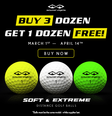 Buy 3, Get 1 Dozen FREE on Snake Eyes Golf Balls - Shop Now!