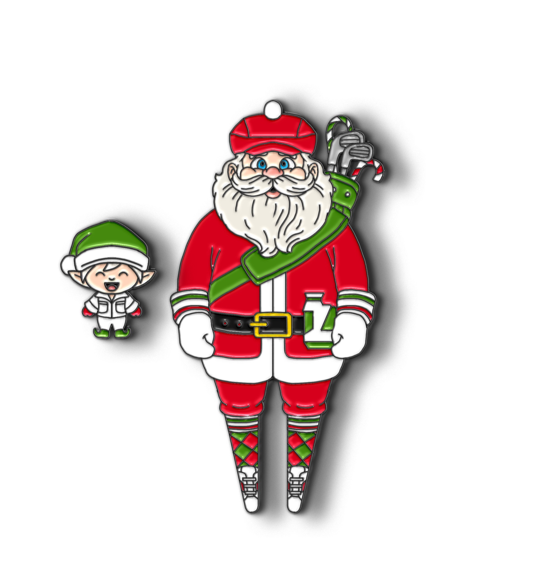 Santa Divot Tool With Caddy Elf Ball Marker