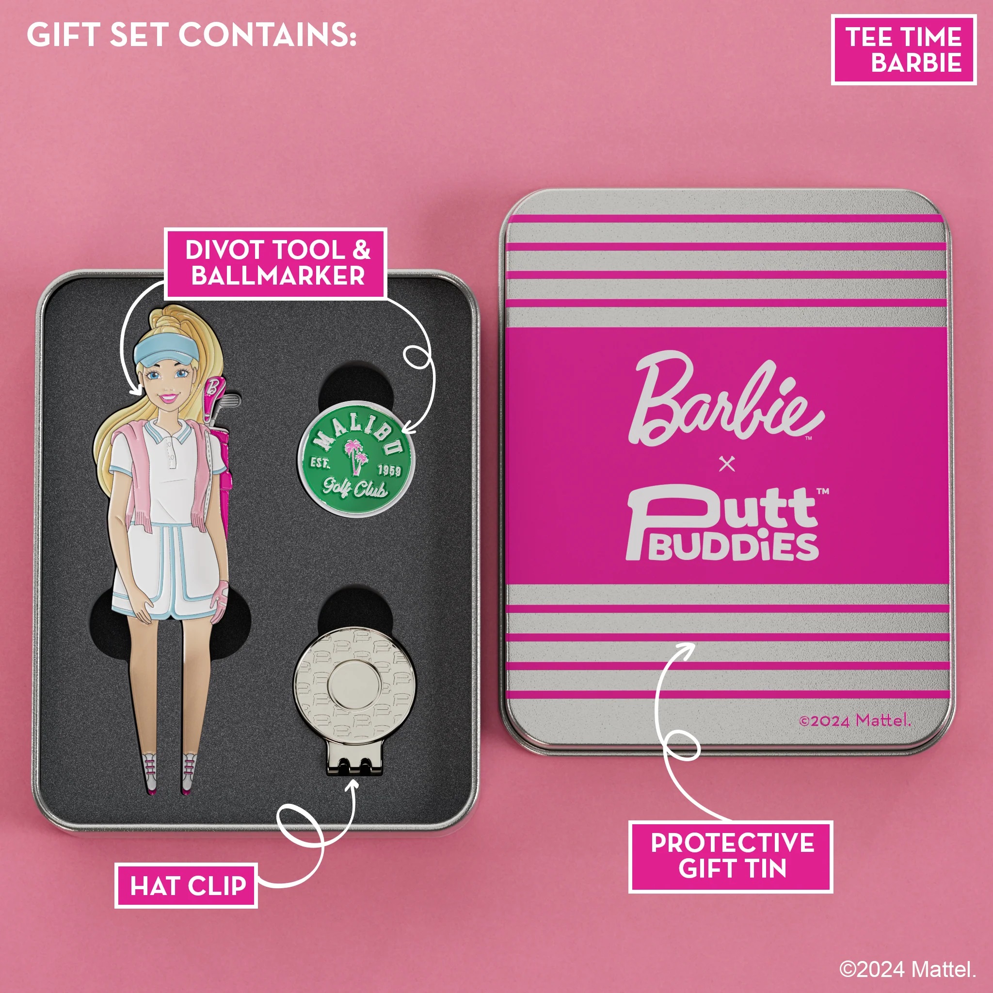 STee Time Barbie Divot Tool With Malibu GC Ball Marker