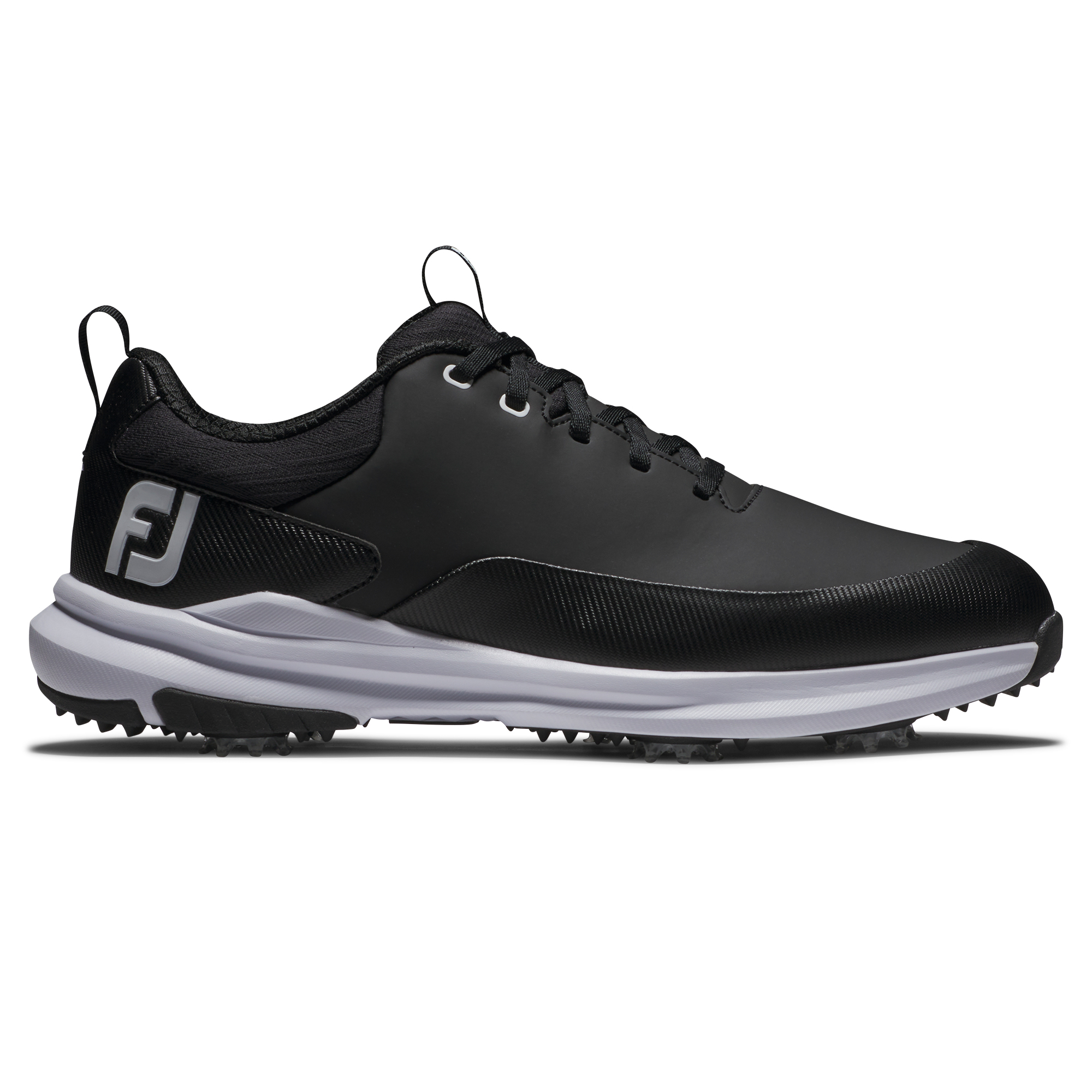 Tour Rival Men's Spiked Golf Shoes - Black/Black/White/11.5 Medium
