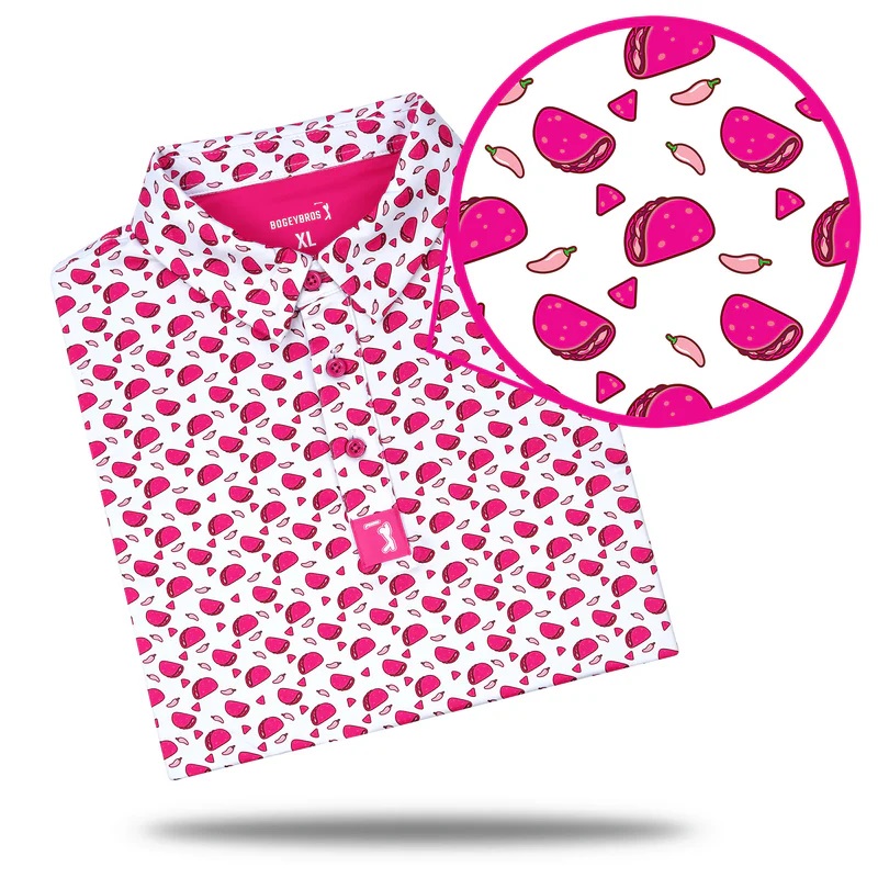 Bogey Bros Golf Pink Taco Polo
