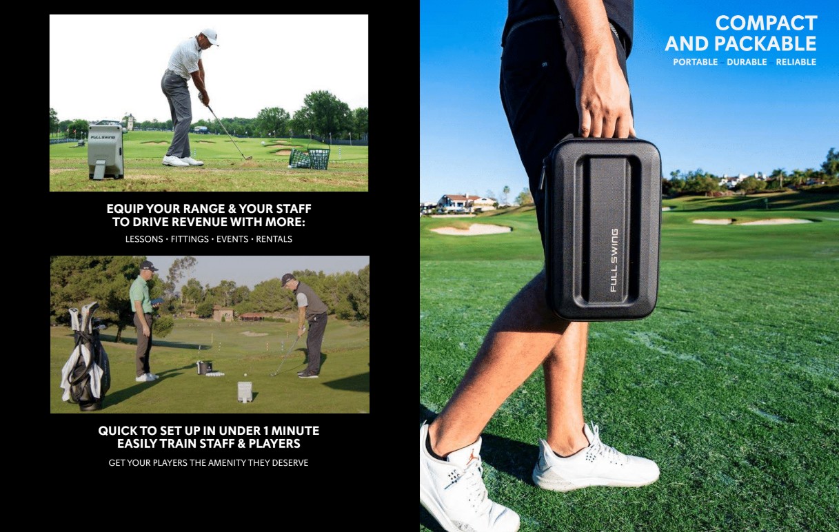 EASILY MOVE BETWEEN YOUR HOME SETUP AND THE DRIVING RANGE WITH AN INCLUDED CARRYING CASE