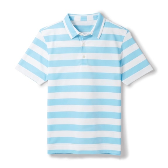 FootJoy Golf Junior Rugby Stripe Pique Self Collar Polo FootJoy Golf Junior Rugby Stripe Pique Self Collar Polo