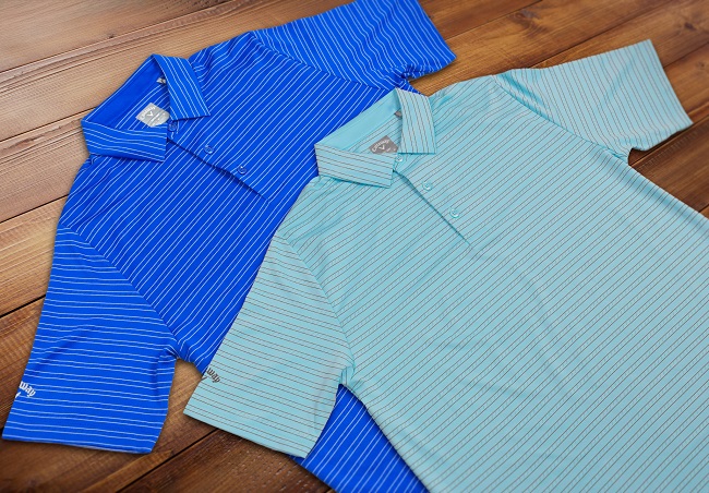 New Callaway Golf Fine Line Ventilated Stripe Polo