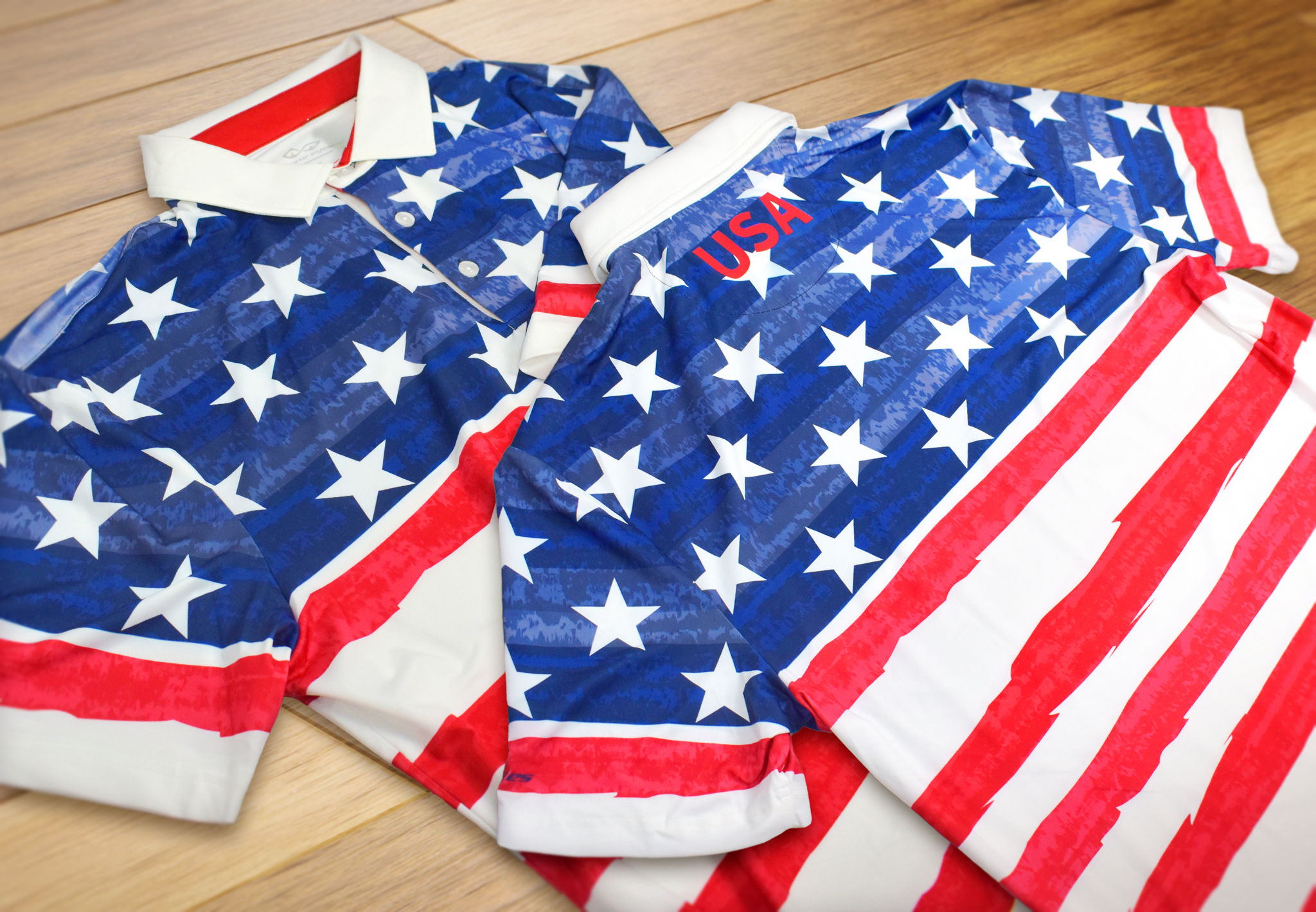 New Snake Eyes Golf Patriotic Flag Print Polo 2