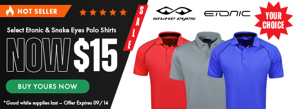 FLASH SALE! Snake Eyes Polos NOW JUST $15 - YOUR CHOICE!