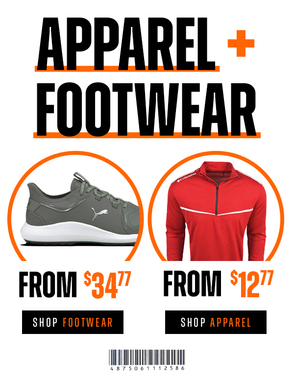 Apparel & Footwear FROM $12.77 - Shop NOW!