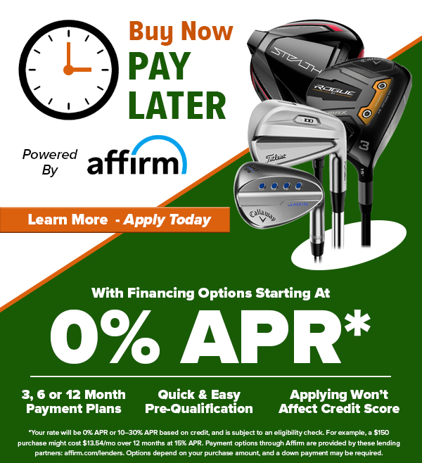  Buy Now PAY LATER Powered affm CET0 0 LIV e With Financing Options Starting At 0% APR* LR P CL Quick Easy UL R LT Payment Plans Pre-Qualification Affect Credit Score B L et purchase might cost $13.54mo over 12 months a 16% APR. Payment options through Afim are rovided by these lending partners: affem.comiienders. Optons depend on your purchase amunt,and a down payment may ba requird. 