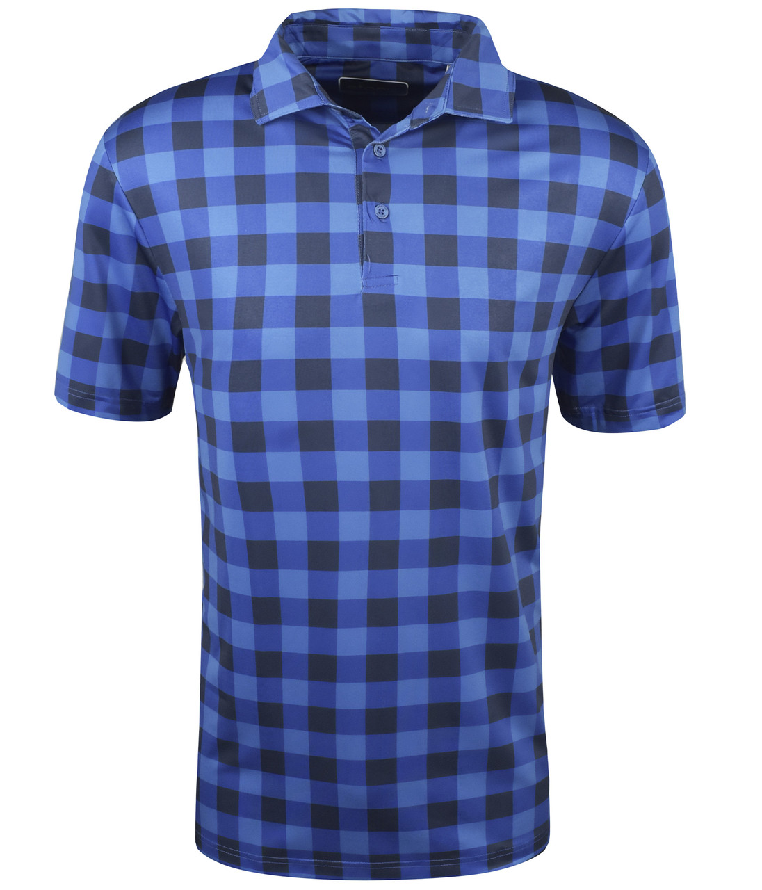 Blue plaid hot sale polo shirt