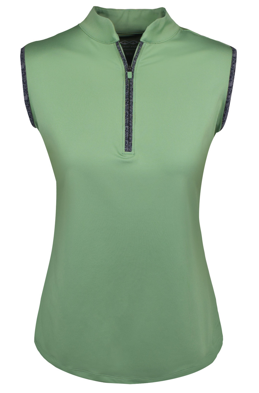 Ladies Snake Eyes Golf 1/4 Zip Sleeveless Mock Polo