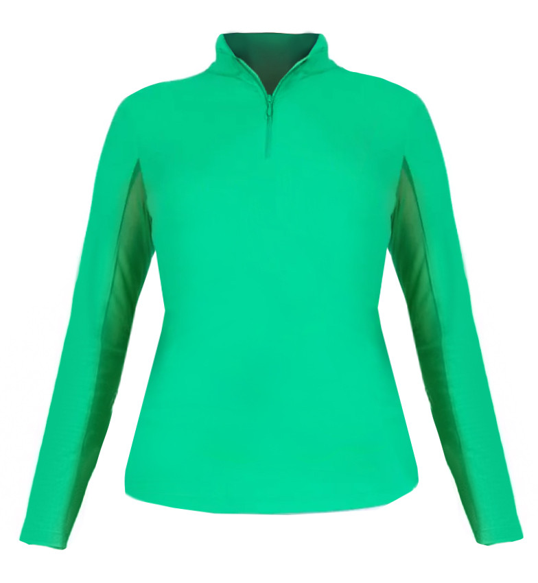 Ladies IBKUL Golf Long Sleeve Zip Mock